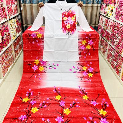 Attractive Hand-Painted Couple Set (Saree and Panjabi)